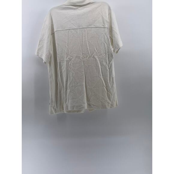 HUGO BOSS Men's Off-White Textured Regular-Fit Button-Up Short Sleeve Shirt SZ L - Picture 2 of 12